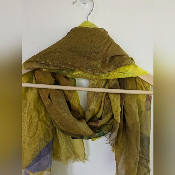 Van Gogh Museum Amsterdam 100% Modal Scarf Crystallized Sunflowers yellow gold t - Picture 6 of 6